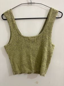 Chic Ribbed Knit Cropped Tank Top