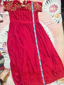 Pink Embroidered Indian Dress two tone