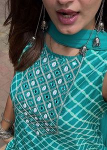 Beautiful Teal Kurta with Mirror Work