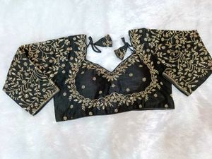 Embroidered Black Full Sleeves Blouse