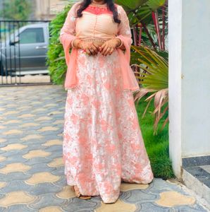 Peach Lehenga Set