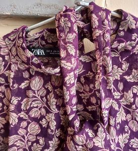 Mauve Printed Fashionable Top