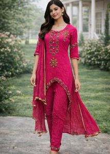 Elegant Pink Kurta Set with Dupatta