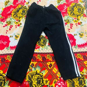 Black Striped Track Pants for winter season