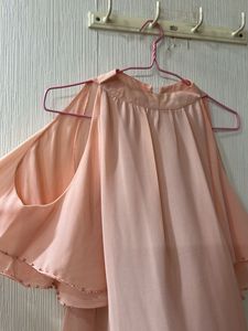 Elegant Peach Cold Shoulder Top