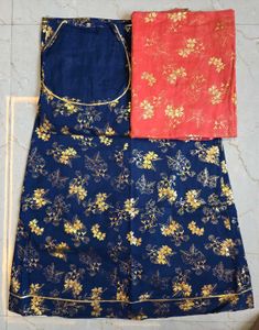 Navy Blue rajputi cotton silk suit
