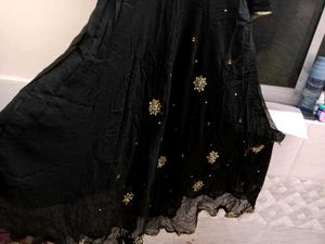 Elegant Black Kurta with Gold Embellishments