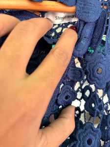 Elegant Navy Blue Lace Dress