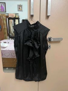 Satin Ruffle Blouse