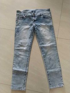 Acid Wash Distressed Jeans
