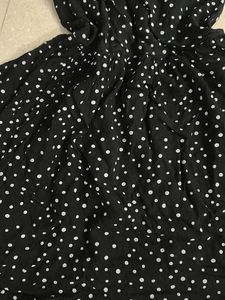 BLACK MINI POLKA DOT DRESS 👗