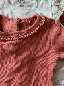 5 Baby Girls Long Sleeve Bodysuits Set