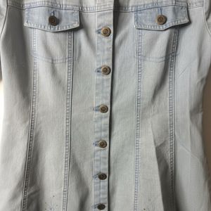 Light Wash Denim Button-Up Dress