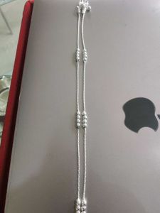 pure Silver Anklets with Dangle Beads