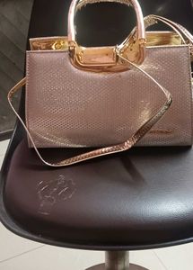 Elegant Rose Gold Evening Clutch Bag