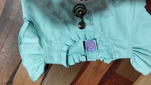 Girls Cute Mint Green T-shirt and Skirt Set