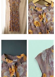 Korean imported Floral georgette dress