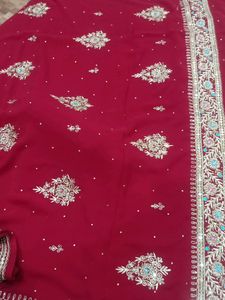 Party Wear Heavy Embroidery Work Full Saree