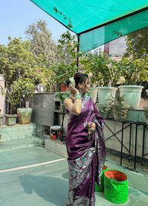 Elegant Purple Silk Saree with Intricate Design