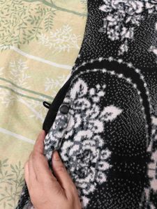 Boolean Elegant Black &amp; White Kurta Set