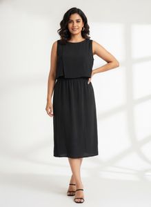 Calvin Klein Black Sleeveless Midi Dress