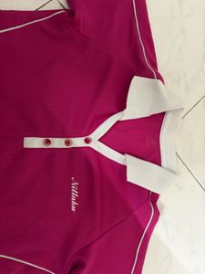 Authentic Japanese Pink Crop Jersey Style Top