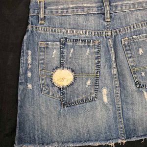 Distressed Denim Mini Skirt y2k