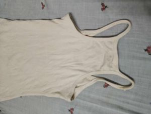 Cream Ribbed Camisole Top