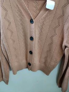 Peach Knit Cardigan