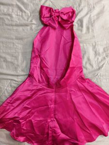 Hot Pink Bow Detail Party Dress