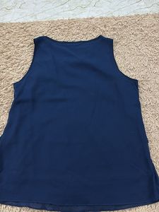 Navy Blue Layered Sleeveless Top
