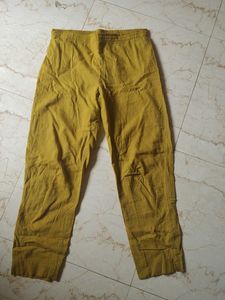 Yellow Cotton Cigar Pant