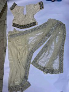 cream designer stud heavy saree