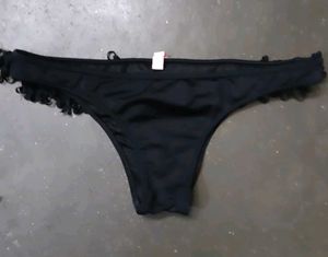 Black Ruffle Bikini with Gold Studs