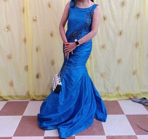 Blue Mermaid Evening Gown