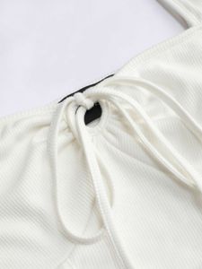 White Long Sleeve Corset style Top (little Box)