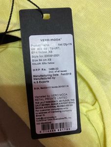 Vero ModaWomens Round Neck Cutout Back SelfPrinted