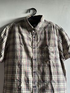 Men's Plaid Short Sleeve Button-Up Shirt