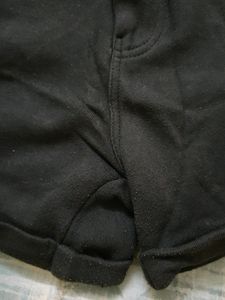 Black Stretchable Cotton Shorts