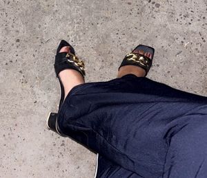 Stylish Black Chain Sandals