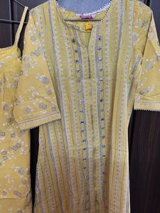 Yellow Floral Kurta Set
