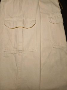 Trendy off white Cargo Pants
