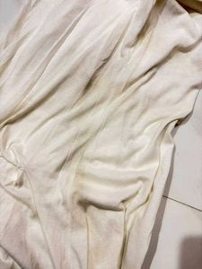 Cream Longline Button-Up Cardigan