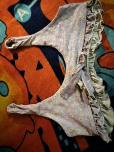 Floral Print Ruffled Bikini Top