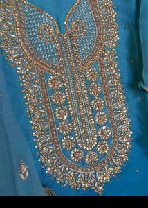 Elegant Blue Embroidered Kurta Set