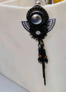 Unique Black Tassel Dangle Earrings