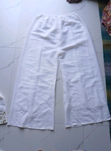 Elegant White Embroidered  nira cut Set