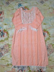 Stylish Dailywear 100% cotton Peach Kurta