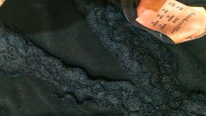 Black Lace Trim night slip with brief 👍