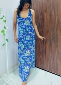 Blue Floral Maxi Dress